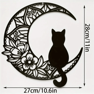 CIFbuy Décoration Murale Chat Bohème en Forme de Croissant, Art Métallique pour la Maison, Idéal pour Noël, les Fêtes, TikTok, Temu, Thème Animaux, Cadeau - Product Image 2