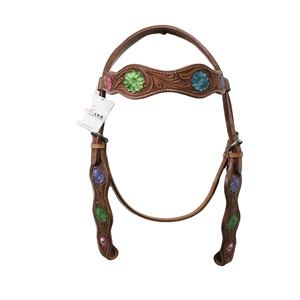 Vente en gros de produits équins en cuir de première qualité personnalisés collier de poitrine Western Headstall pour les amateurs d'équitation - Product Image 1