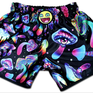 Shorts de Muay Thai con diseño personalizado, tela satinada, transpirable, ligero, para entrenamiento en el gimnasio, cintura elástica, ropa deportiva para hombres y mujeres - Product Image 1