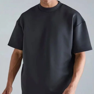 Camiseta de Alta Calidad 100% Algodón, Gruesa, de Lujo, Antiarrugas, Estilo Urbano, Unisex, con Logotipo Personalizado, Corte Cuadrado, para Hombre - Product Image 1