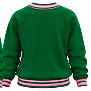 Green Women Casual Crewneck <b>Sweatshirt</b> Sisterhood Graphic <b>Heart</b> Design Knitted Rib Trim Long Sleeve Pullover Custom Fashion - Product Image 2