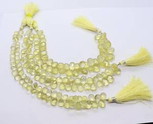 Cuentas de Cuarzo Limón Natural AAA, Forma de Pera Facetada, 8x11MM, Hilo de 8 Pulgadas, Cuentas de Cuarzo Limón para Fabricación de Joyería, Venta al Por Mayor - Product Image 6