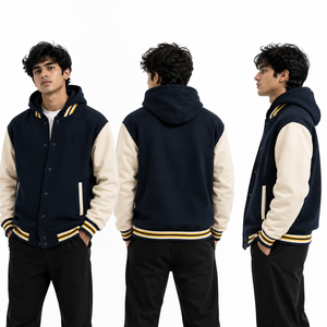 Universitäts-Varsity-Jacken-Hersteller Maßgefertigte College-Pullover-Jacke für Herren Großhandel Blanko Herren Baseball Wendbare Jacken USA - Product Image 5