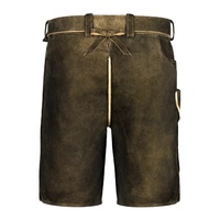 Fabrication en usine de shorts Lederhosen bavarois personnalisés pour hommes et femmes, grandes tailles, légers, 100% cuir, logo personnalisé, devant plat