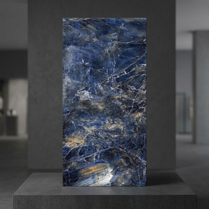 Carrelage en céramique pleine masse brillant 60x120 bleu silex, carrelage mural et de sol en porcelaine émaillée polie effet marbre, carrelage en porcelaine blanc Panda - Product Image 4