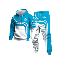 Ensemble de survêtement unisexe bleu marine et blanc avec impression par sublimation, logo sportif sur le devant, polyester respirant, vêtements d'e-sport pour adultes