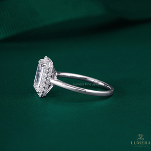 Anillo de Diamantes de Corte Esmeralda y Redondo, Color D, Claridad VVS2, Oro Sólido de 9k, 10k, 14k, 18k, Anillo de Compromiso Moderno, Joyería Fina Única, Regalo - Product Image 2