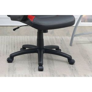 Sedia da ufficio imbottita nera e rossa da 1 pezzo con cuscino confortevole per giochi e lavoro d'ufficio - Product Image 4