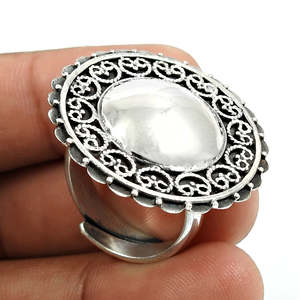 Handmade Bohemian Jewelry Crafted From Solid 925 Sterling Oxidized Silver Unique Design Artisan Look <b>Adjustable</b> <b>Ring</b> For Girls - Product Image 2