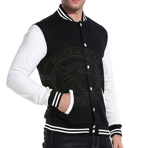 Veste universitaire d'hiver pour homme en tissu polaire mélange de coton premium, respirante, personnalisable, avec poignets côtelés et fermeture à boutons-pression, style décontracté urbain - Product Image 5