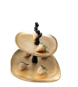 Aluminium doré de haute qualité Ustensiles de cuisine à deux étages pour la fête et le mariage Utilisé Meilleure vente - Product Image 1