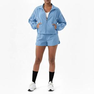 Conjunto Deportivo Unisex de Secado Rápido, Transpirable y Ecológico, Corte Regular, Chaqueta Deportiva de Manga Larga con Logotipo Estampado/Sólido en la Parte Delantera para Yoga - Product Image 5