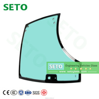 Vitre de cabine d'excavatrice pour Cat Caterpillar Komatsu Hyundai Volvo Hitachi Kobelco Doosan Daewoo Sumitomo avec homologation Emark