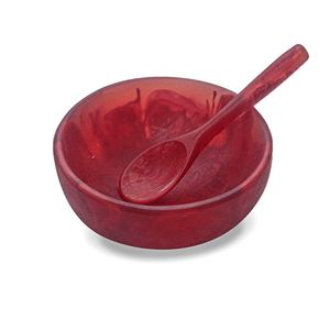 Bol de service en résine à motifs décoratifs avec ensemble de cuillères pour des réceptions sophistiquées, améliorant l'expérience d'accueil - Product Image 6