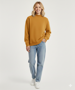 Servicio OEM, Sudadera de Forro Polar de Alta Calidad para Mujer, Estilo Casual, Holgada, Cuello Alto, Otoño Invierno, Material de Poliéster y Algodón, Transpirable - Product Image 1