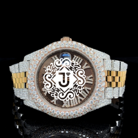 Montre unisexe mécanique ETA en acier inoxydable, entièrement sertie de diamants Moissanite, la plus vendue, idéale pour les anniversaires et les célébrations.
