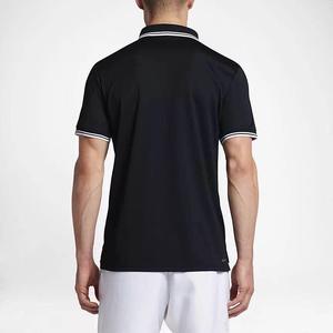 Chemise à manches courtes en coton noir pour homme PIHA SPORTS, couleur unie, tricot piqué, anti-rides, séchage rapide, style décontracté - Product Image 2