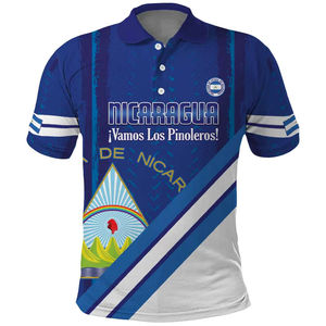เสื้อโปโลทีมชาตินิการากัว แขนสั้น สีน้ำเงิน พิมพ์ลายแบบซับลิเมชั่น ระบายอากาศได้ดี สวมใส่สบาย ผลิตจากผ้าโพลีเอสเตอร์ 100% - Product Image 5