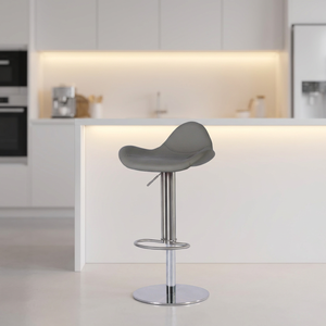 <span class=keywords><strong>Tabouret</strong></span> <span class=keywords><strong>de</strong></span> <span class=keywords><strong>bar</strong></span> pivotant moderne en acier inoxydable, chaise <span class=keywords><strong>de</strong></span> comptoir réglable en hauteur en similicuir avec repose-pieds chromé pour îlot <span class=keywords><strong>de</strong></span> cuisine - Product Image 4