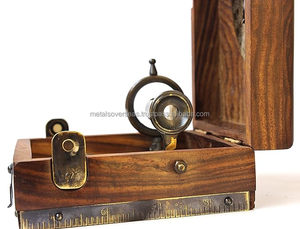Brass Marine Master hộp La Bàn Kính thiên văn thiết lập quay số kỹ thuật số kính lúp hộp gỗ công cụ điều hướng cho cắm trại ngoài trời - Product Image 3