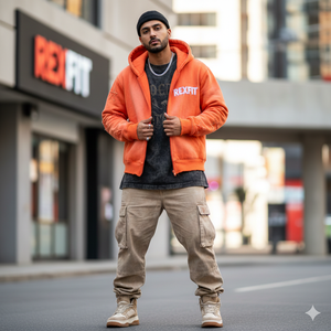 Hoodies à épaules tombantes à prix abordables, avec logo brodé effet vieilli, streetwear de haute qualité, en tissu épais, effet délavé soleil, à fermeture éclair - Product Image 1