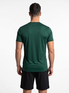 T-shirt décontracté pour homme Dumela, vert olive, manches courtes, col rond, uni, séchage rapide, respirant, anti-plis, 100 % polyester tricoté, coupe ajustée - Product Image 4