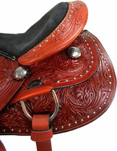 Selle de cheval occidentale de type anglais de haute qualité en cuir véritable avec arbre en plastique pour siège de selle de course de chevaux et de cycle d'équitation - Product Image 4