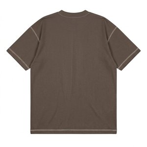High Demanding <b>Brown</b> <b>Men</b>’s Drop Shoulder <b>T</b>-<b>Shirt</b> Oversized Cotton Casual Streetwear Custom Logo Tee For Summer <b>Men</b> Short Sleeves - Product Image 2