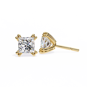 Clásicos pendientes de oro de 18 quilates con 8 puntas, corte princesa, diamantes cultivados en laboratorio de 1.5 ct cada uno, certificados por IGI, ideales para regalo, fiestas y aniversarios. - Product Image 3
