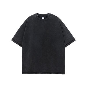 เสื้อยืดโอเวอร์ไซส์ผู้ชายสไตล์ลำลอง ผ้าหนา ซักย้อมสีแบบแอซิดวอช ระบายอากาศได้ดี ทรงไหล่ตก ผ้าฝ้าย 100% คอกลม ลายพิมพ์ดีไซน์ รุ่น 2026 - Product Image 6