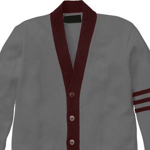 Cardigan en tricot pour homme, col en V, manches longues, fermeture boutonnée, bordure jaune, style automne - Product Image 4