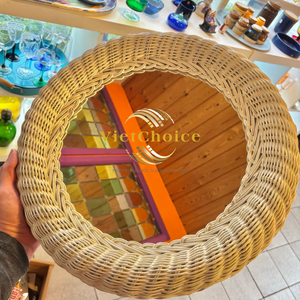 Super Sale Modern Natural Rattan Woven <b>Mirror</b> Eco-Friendly Multifunction Storage Baskets Kitchen Hotel Restaurant Vietchoice - Product Image 3