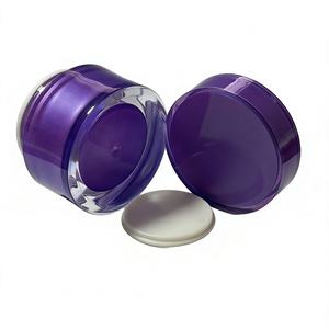 Pots cosmétiques vides <span class=keywords><strong>en</strong></span> plastique violet <span class=keywords><strong>en</strong></span> gros - Pots rechargeables avec revêtement scellé pour crème visage, sérum et produits de beauté - Product Image 5