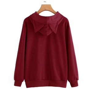 Sweat-shirt à capuche personnalisé en molleton de coton épais avec oreilles de chat et de lapin, streetwear de haute qualité, 400 g/m², pull à capuche OEM - Product Image 4