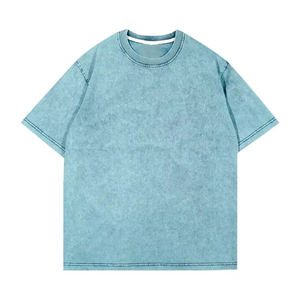 เสื้อยืดแขนสั้นผู้ชายทรงโอเวอร์ไซส์ ผ้าคอตตอนถัก 100% น้ำหนัก 220 กรัม เนื้อผ้านุ่ม ระบายอากาศได้ดี สไตล์สตรีทแวร์ พิมพ์ลายตามสั่ง ล้างสีแบบแอซิดวอช - Product Image 1