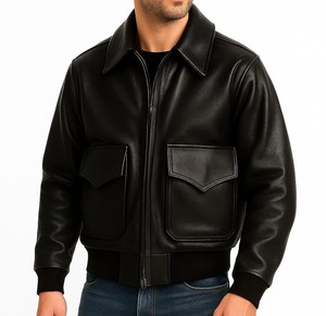 <b>Mens</b> Handmade Genuine Leather Bomber <b>Jacket</b> Vintage Aviator <b>Flight</b> Coat Retro Style - Product Image 5