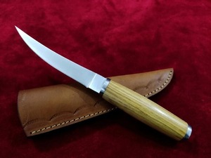 Cuchillo de Caza Hecho a Mano con Mango de Madera, Hoja de Acero Inoxidable con Punta Caída de 0.6mm de Grosor, Borde Recto, Hoja Única - Product Image 6