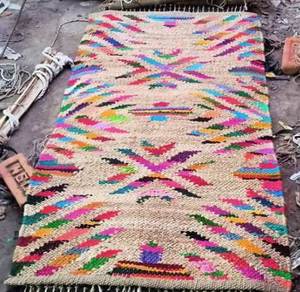 Shine Enterprises Pink <b>Flat</b> Weave Cotton Area <b>Rug</b> Rectangle Bohemian Style Eco Friendly Anti-Slip Washable Thin Living Room <b>Rug</b> - Product Image 5