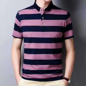 Camiseta polo de cuello redondo, diseño nuevo y popular, 100% algodón, manga corta, holgada, lisa, para hombre. - Product Image 4