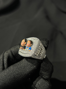 Anillo de Moissanita Personalizado con Foto, Anillo con Retrato Familiar, Joyería de Lujo, Regalo Conmemorativo, Diseño para Aniversario de Bodas - Product Image 4