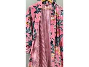 Robe de chambre en velours de luxe, robe kimono en velours de coton, peignoir, robe de mariée, robe de demoiselle d'honneur, peignoir d'hiver rose pâle - Product Image 5