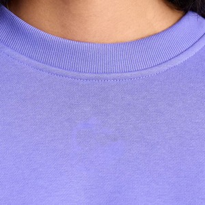 Sweat-shirt pour femme, sweat-shirt à col rond en double tricot chaud et léger pour la saison hivernale, tenues décontractées avec logo sur le devant - Product Image 2