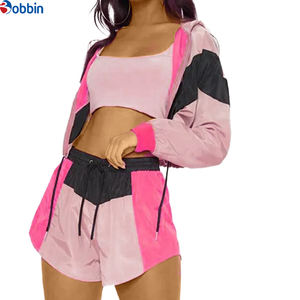 Conjunto Corto Cortavientos de Tallas Grandes para Primavera/Verano, Ligero, de Nailon Estampado, Personalizado, Ropa Urbana para Mujer, Transpirable para Gimnasio - Product Image 6