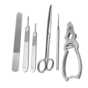 Kit de herramientas de podología de alta calidad para cirugía de uñas gruesas, precio razonable, juego de pedicura de acero inoxidable, instrumentos de podología - Product Image 1