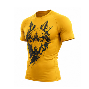 T-shirt de compression pour homme, vêtements de sport personnalisés, séchage rapide, extensible, haut de gamme pour l'entraînement, respirant, vêtements de performance athlétique, OEM US - Product Image 4