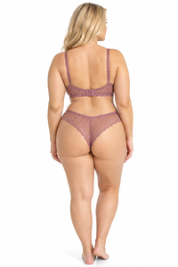 Conjunto de lencería para mujer: sujetador de encaje sólido con aros y efecto push-up, tirantes ajustables, transpirable, sin costuras, con logo frontal. - Product Image 5