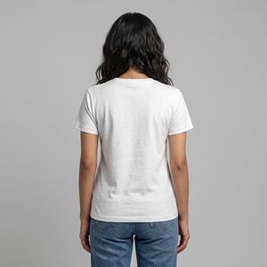 T-shirt court blanc uni ajusté pour femme, à manches courtes et col rond, avec dentelle, idéal pour l'été - Product Image 4