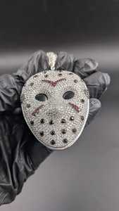 จี้หน้ากากเจสันประดับเพชรโมอิสซาไนต์แบบ Iced Out สไตล์ฮิปฮอป พร้อมจี้เงินแท้ 925 ทรงกลม สำหรับงานปาร์ตี้ - Product Image 2