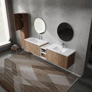 Mobile Bagno Sospeso da 84 Pollici con Lavabo e Ante a Chiusura Ammortizzata 00112IMO 00636IMOx2 0612GWH - Combinazione di Mobili per Bagno - Product Image 2