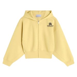 Custom <b>Women</b> Fleece Hoodie <b>Yellow</b> Oversized Pullover Sweatshirt Long Sleeve Casual Streetwear Warm Soft Hooded <b>Top</b> OEM - Product Image 1